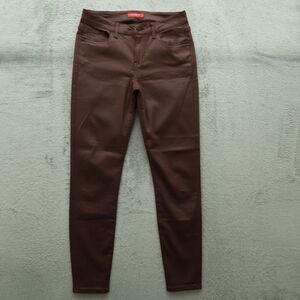 Guess Jeans Women's Size 29 Burgundy Mid-Rise Skinny Coated Denim 28.5" Inseam